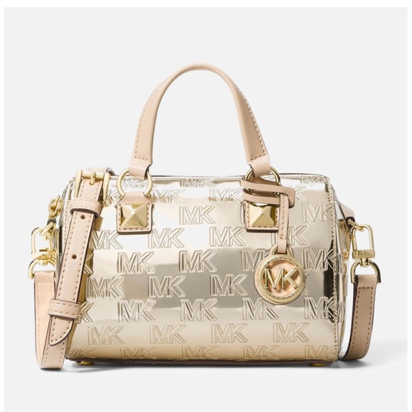 NWT Michael Kors Grayson small duffle crossbody bag metallic - Picture 2 of 9